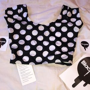 Blackmilk  crop top xs polka dot pin up
